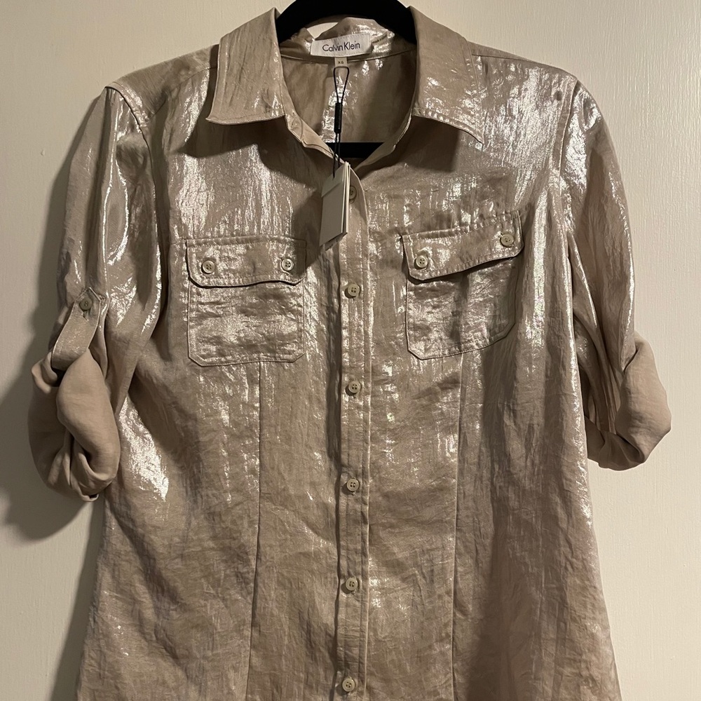 Calvin Klein modern suiting blouse